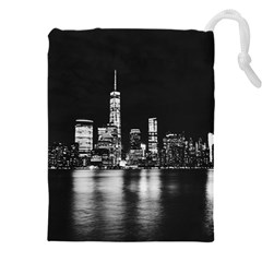 Nyc New York Skyline City Buildings Drawstring Pouch (4xl) by Loisa77