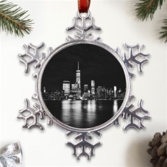 Nyc New York Skyline City Buildings Metal Large Snowflake Ornament by Loisa77