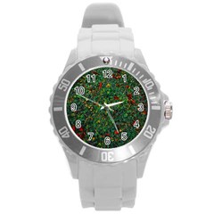 Grass Nature Meadow Round Plastic Sport Watch (l) by Loisa77