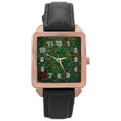 Grass Nature Meadow Rose Gold Leather Watch  by Loisa77