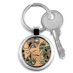 Leaves Monstera Picture Print Pattern Key Chain (round) by Ravend