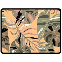 Leaves Monstera Picture Print Pattern Two Sides Fleece Blanket (Large)