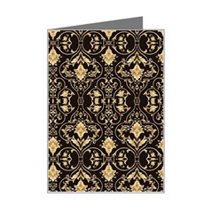 Vintage Batik Art Architecture Pattern Mini Greeting Card by Ravend