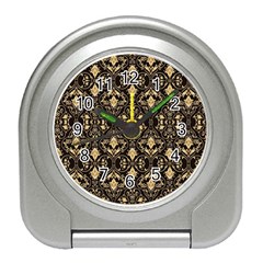 Vintage Batik Art Architecture Pattern Travel Alarm Clock by Ravend