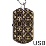 Vintage Batik Art Architecture Pattern Dog Tag USB Flash (Two Sides) Front