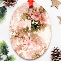 Flower Plant Vintage Retro Ornament (oval)