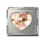 Flower Plant Vintage Retro Mega Link Heart Italian Charm (18mm) Front