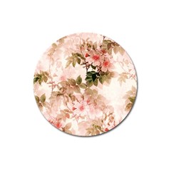 Flower Plant Vintage Retro Magnet 3  (round) by Ravend