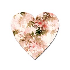 Flower Plant Vintage Retro Heart Magnet by Ravend