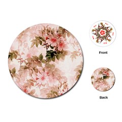 Flower Plant Vintage Retro Playing Cards Single Design (round)