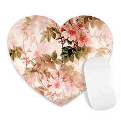 Flower Plant Vintage Retro Heart Mousepad by Ravend