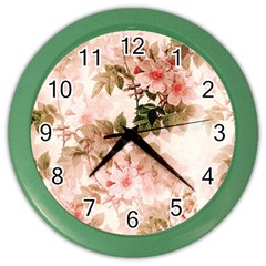 Flower Plant Vintage Retro Color Wall Clock by Ravend