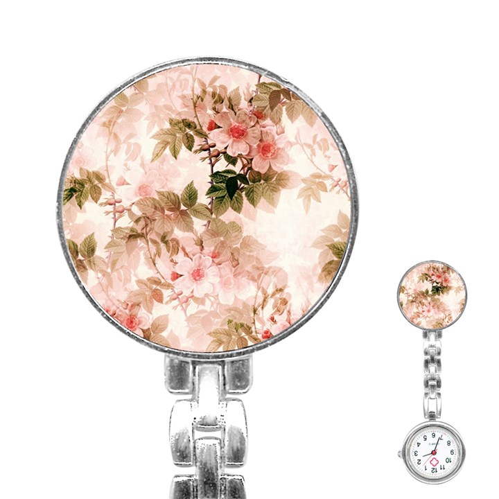 Flower Plant Vintage Retro Stainless Steel Nurses Watch