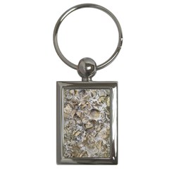 Fossilized Seashell Texture Print Design Bk Key Chain (rectangle) by dflcprintsclothing