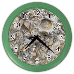 Fossilized Seashell Texture Print Design Bk Color Wall Clock by dflcprintsclothing