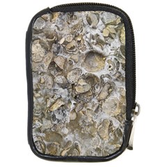 Fossilized Seashell Texture Print Design Bk Compact Camera Leather Case by dflcprintsclothing