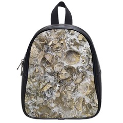 Fossilized Seashell Texture Print Design Bk School Bag (small)