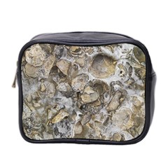 Fossilized Seashell Texture Print Design Bk Mini Toiletries Bag (two Sides) by dflcprintsclothing