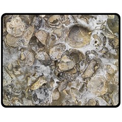 Fossilized Seashell Texture Print Design Bk Fleece Blanket (medium) by dflcprintsclothing