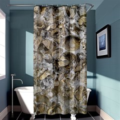 Fossilized Seashell Texture Print Design Bk Shower Curtain 36  X 72  (stall)  by dflcprintsclothing