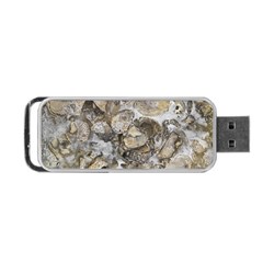 Fossilized Seashell Texture Print Design Bk Portable Usb Flash (one Side) by dflcprintsclothing