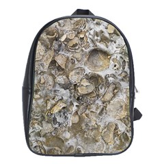 Fossilized Seashell Texture Print Design Bk School Bag (xl) by dflcprintsclothing