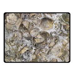 Fossilized Seashell Texture Print Design Bk Two Sides Fleece Blanket (small) by dflcprintsclothing