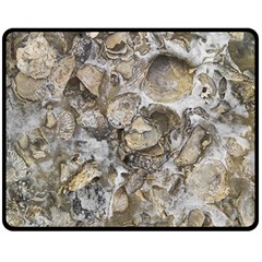 Fossilized Seashell Texture Print Design Bk Two Sides Fleece Blanket (medium) by dflcprintsclothing