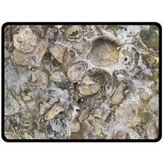 Fossilized Seashell Texture Print Design Bk Two Sides Fleece Blanket (large) by dflcprintsclothing