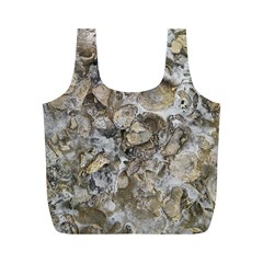 Fossilized Seashell Texture Print Design Bk Full Print Recycle Bag (m)