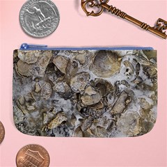 Fossilized Seashell Texture Print Design Bk Large Coin Purse by dflcprintsclothing