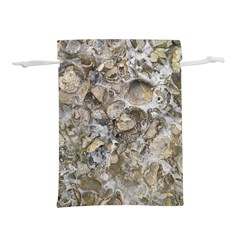 Fossilized Seashell Texture Print Design Bk Lightweight Drawstring Pouch (l) by dflcprintsclothing