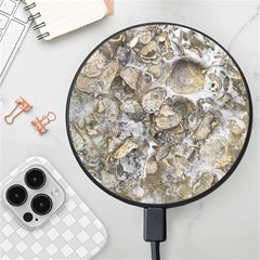 Fossilized Seashell Texture Print Design Bk Wireless Fast Charger(black) by dflcprintsclothing