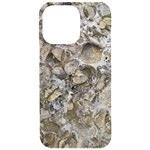 Fossilized Seashell Texture Print Design Bk iPhone 15 Pro Max Black UV Print PC Hardshell Case Front