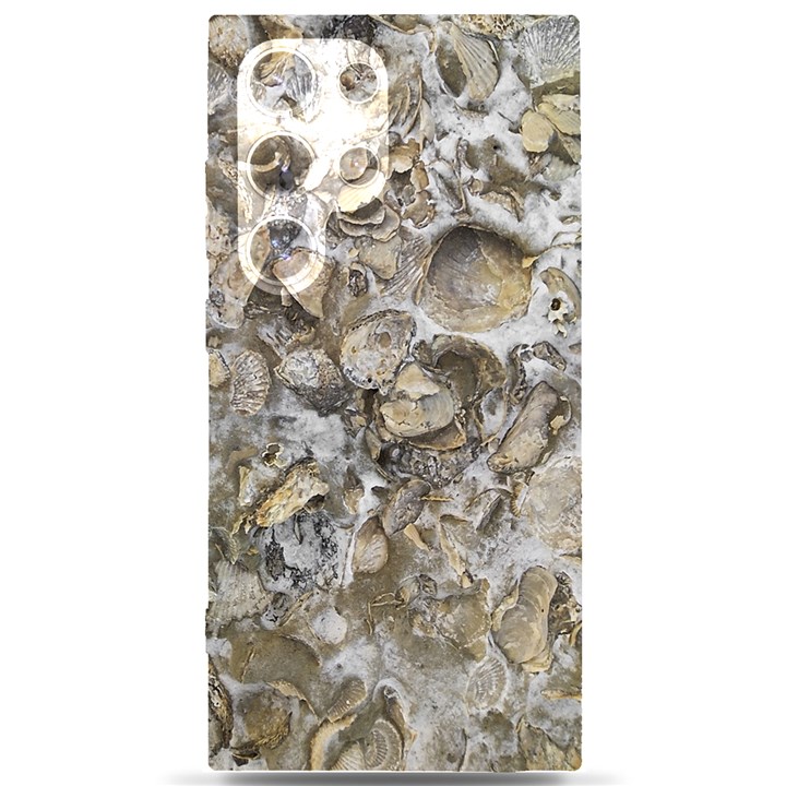 Fossilized Seashell Texture Print Design Bk Samsung Galaxy S24 Ultra 6.9 Inch Black TPU UV Case