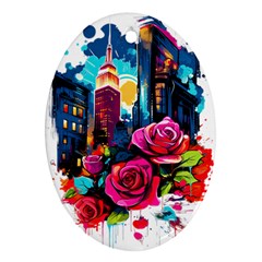 City Rose 2-gigapixel-art-scale-4 00x Ornament (oval)