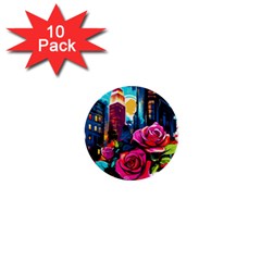 City Rose 2-gigapixel-art-scale-4 00x 1  Mini Buttons (10 Pack)  by BrightWear