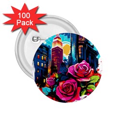 City Rose 2-gigapixel-art-scale-4 00x 2 25  Buttons (100 Pack)  by BrightWear