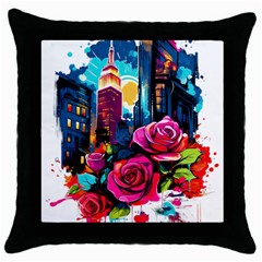 City Rose 2-gigapixel-art-scale-4 00x Throw Pillow Case (black) by BrightWear