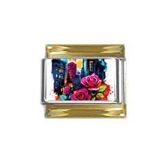 City Rose 2-gigapixel-art-scale-4 00x Gold Trim Italian Charm (9mm)