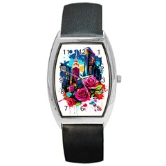 City Rose 2-gigapixel-art-scale-4 00x Barrel Style Metal Watch by BrightWear