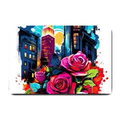 City Rose 2-gigapixel-art-scale-4 00x Small Doormat by BrightWear