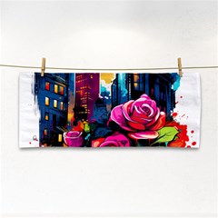 City Rose 2-gigapixel-art-scale-4 00x Hand Towel by BrightWear