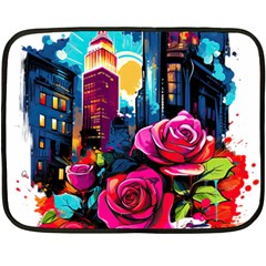 City Rose 2-gigapixel-art-scale-4 00x Fleece Blanket (mini) by BrightWear