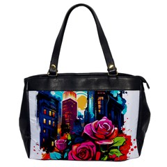 City Rose 2-gigapixel-art-scale-4 00x Oversize Office Handbag by BrightWear