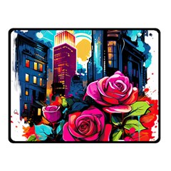 City Rose 2-gigapixel-art-scale-4 00x Fleece Blanket (small) by BrightWear