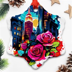 City Rose 2-gigapixel-art-scale-4 00x Ornament (snowflake)