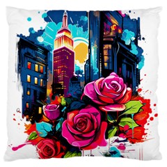 City Rose 2-gigapixel-art-scale-4 00x Large Premium Plush Fleece Cushion Case (two Sides) by BrightWear