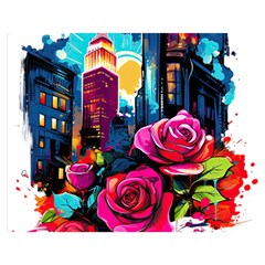 City Rose 2-gigapixel-art-scale-4 00x Two Sides Premium Plush Fleece Blanket (teen Size) by BrightWear