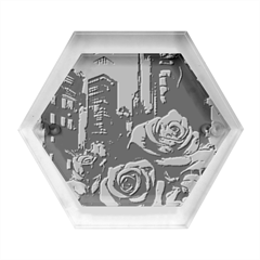 City Rose 2-gigapixel-art-scale-4 00x Hexagon Wood Jewelry Box by BrightWear